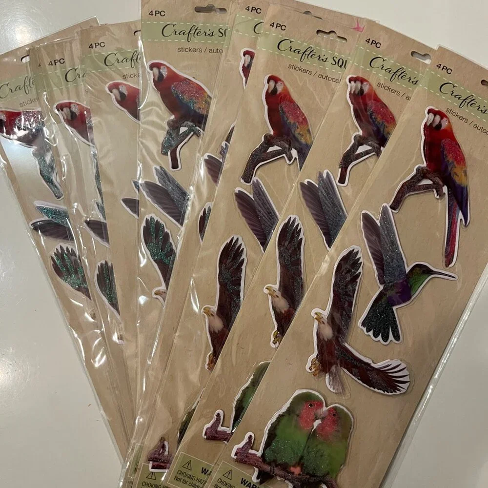 Bird‎ Stickers (10 Packs of Foam Stickers) Pet Themed NEW Crafter’s Square (p/x)